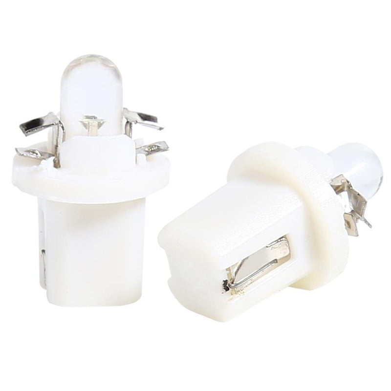 10pcs T5 B8.5D LED Car Light Auto Dashboard Instrument Light Bulbs (White) Newly