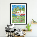 5D Full Round Drill Drawing Picture Camping Bus Diamond Painting Room Ornamen