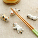 Fork Rest Beautiful Lucky Cat Ceramic Japanese Chopsticks Holder Cutlery Stand