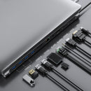3.5mm Jack USB Type-C Hub 4K HDMI Docking Station Rj45 Ethernet For Laptop PC