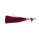 Women Fashion Multicolor Metal Triangle Retro Tassel Jewelry Earrings Red