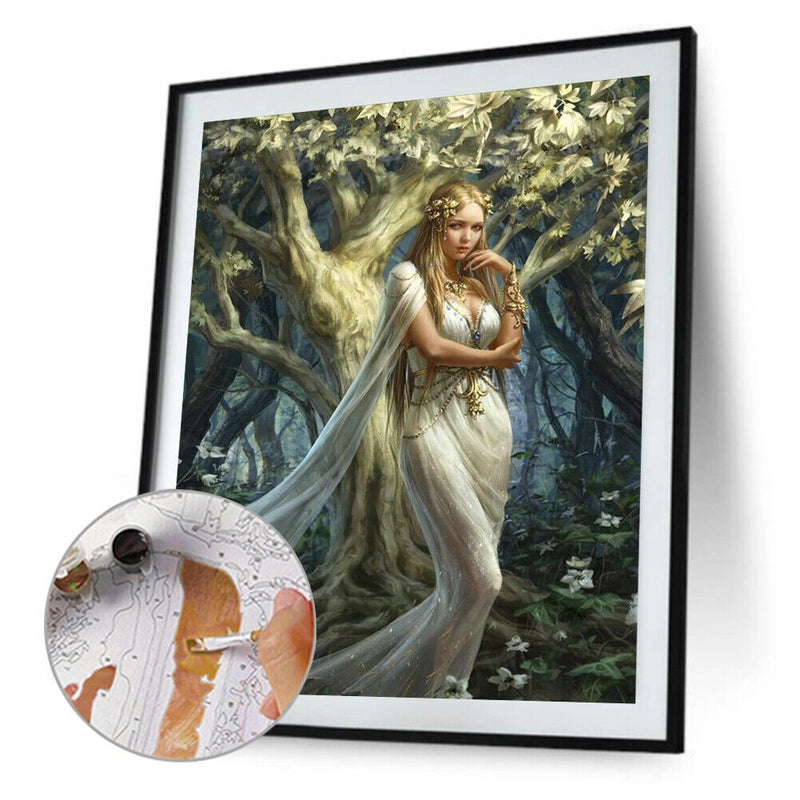 Elf Girl Frameless Picture Oil Paint By Numbers Hand Painted Picture for Home