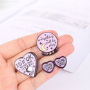 Gift Coffee Shaped Love Heart Brooch Badge Letter Pin Denim Jackets Lapel Pin