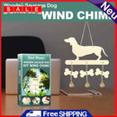 Wooden Dachshund Wind Chime Bells DIY Pendant Balcony Outdoor Yard Home Decor