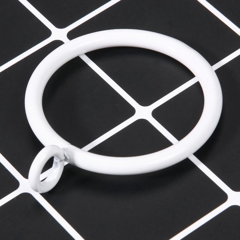 10pcs Metal Ring Window Shower Curtain Rings Hanging Clamp Hoop (White)