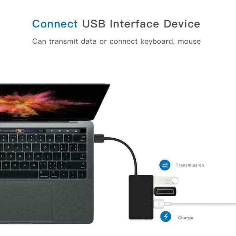 USB2.0 Mini 4-Port Splitter Hub For PC Notebook Computer Hot Speed Black K4X0