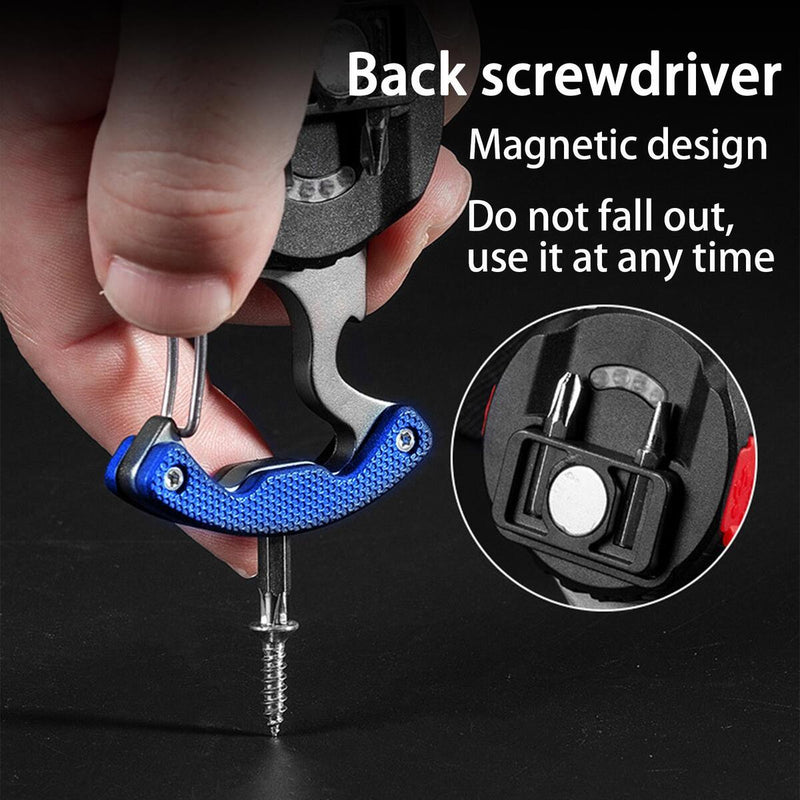 Multi-function LED Flashlight Outdoor Keychain Light Strong Magnet Screwdriver.