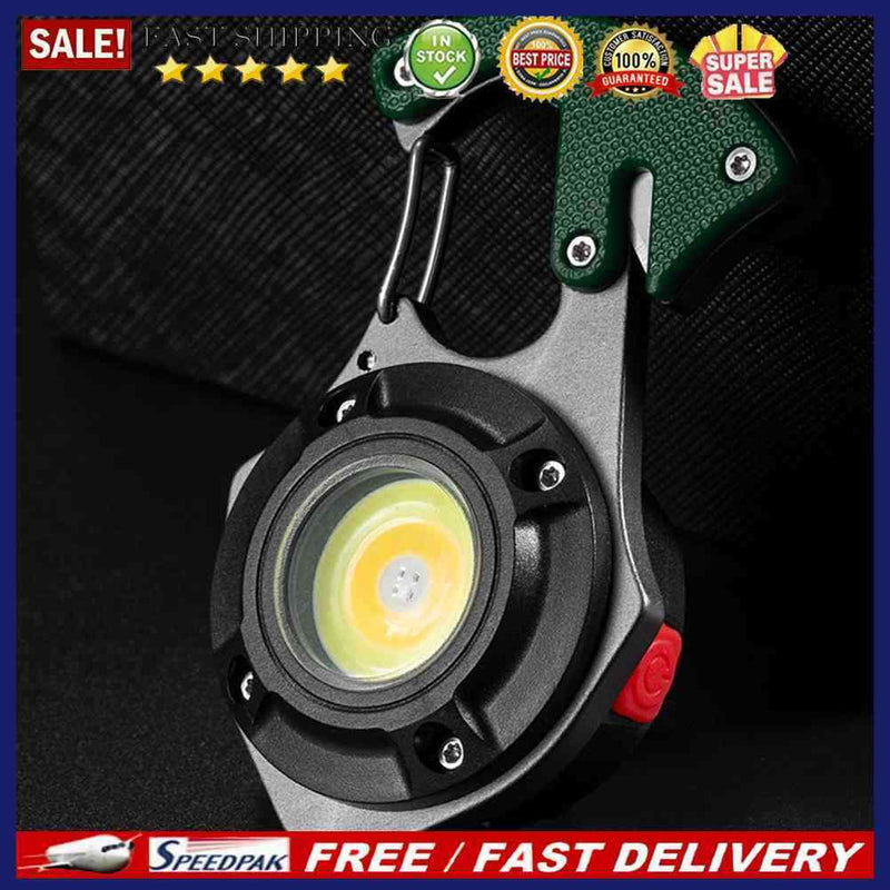 Multi-function COB LED Flashlight Outdoor USB C Rechargeable Keychain Light