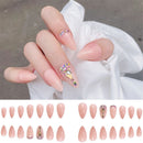 Crystal Jelly Gum Beauty Ballet Nail Tip Almond Ombre False Nails Ballerina