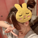 Cute Rabbit Hair Clips Hairpin Women Corduroy Wash Face Hairgrips (Yellow)