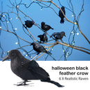Artificial Crow Black Bird Raven Halloween Decor Prop Haunted Spooky Realistic`