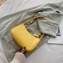 Simple Elegant Women Small Shoulder Bag Pure Color Zipper Casual Sling Handbags