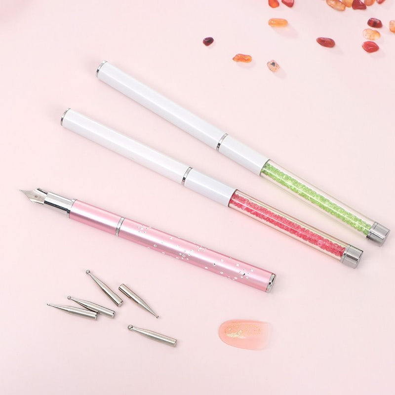 Drawing Line Polish 6 Heads Drill Point DIY Nail Art Pens Dotting Pen