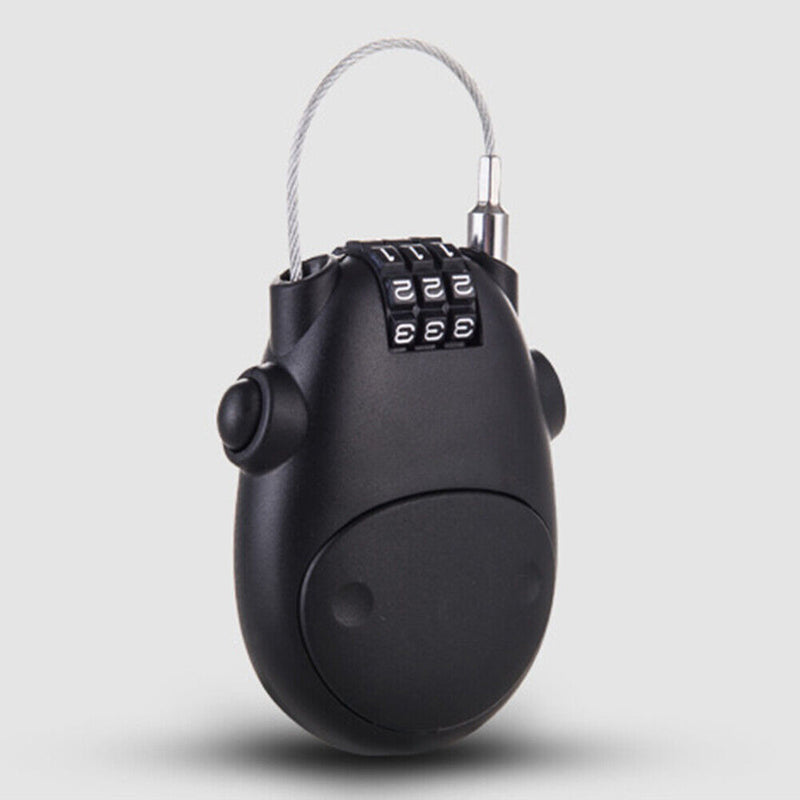 Cow Anti Theft Bicycle Helmet Password Lock Portable Bike Padlock (Black) Newly