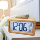 Digital Alarm Clock, Wooden Time Display Battery Operated Electronic Clocks