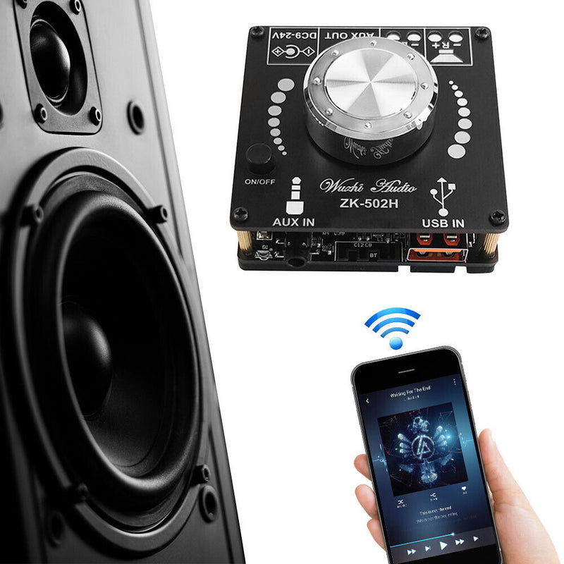ZK-502H 2x50W HiFi Bluetooth-compatible Amp Digital Power Amplifier Board Newly