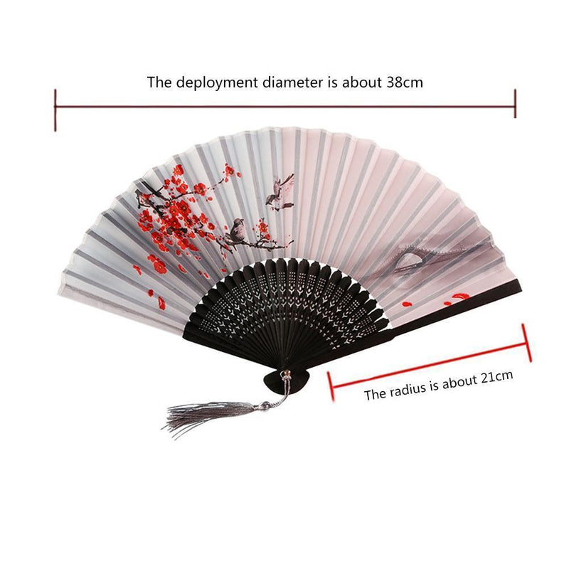 Chinese Style Silk Folding Fan Party Ornaments Dance Hand Fans (Style 4)