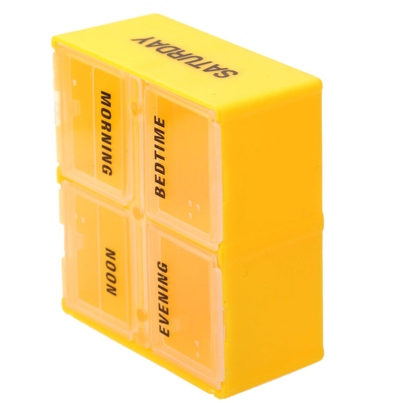 Plastic Portable Pill Box Weekly 7 Days Colorful Holder 28 Slot Medicine