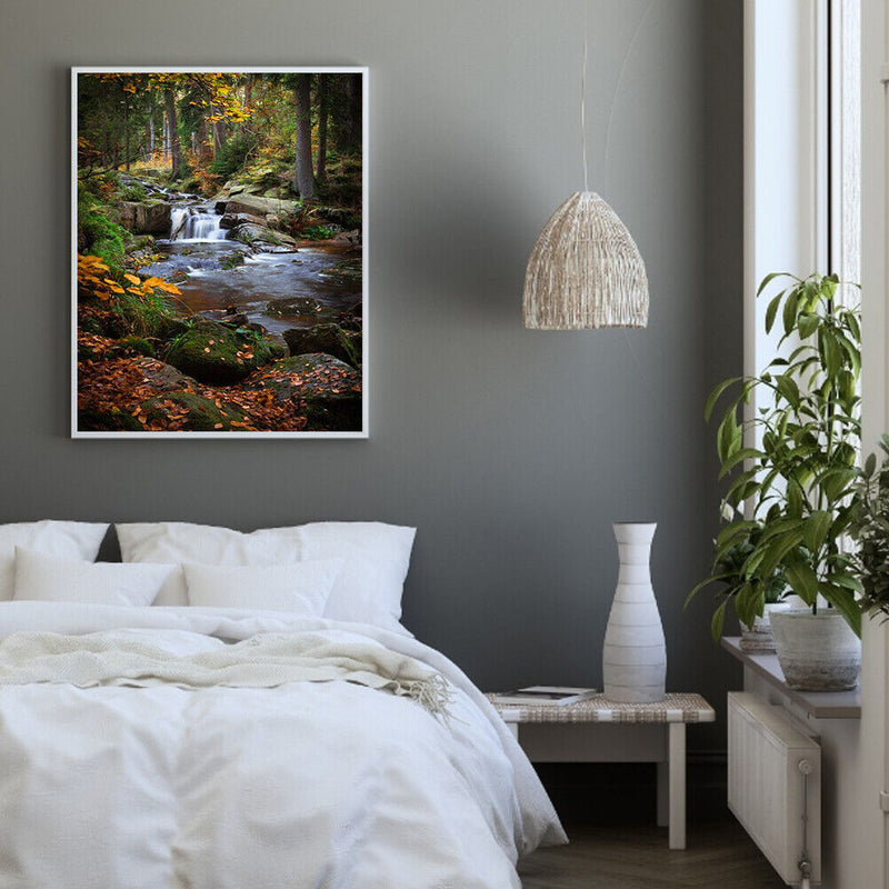 Handpainted DIY Forest Scenery Oil Paint by Numbers Kit Pictures Draw Craft G