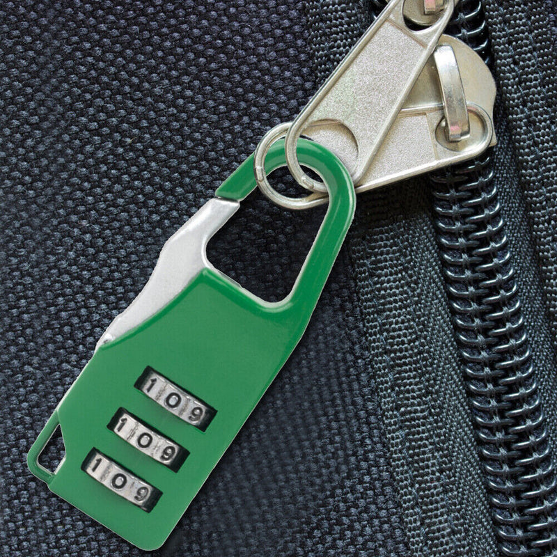 Mini 3 Digit Combination Padlock Zinc Alloy Travel Luggage Lock (Green) Newly