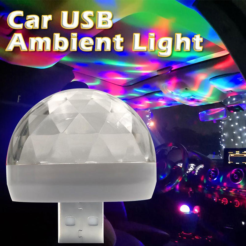 Car LED Atmosphere Lamp USB Mini RGB Decorative Light Auto Styling (White)