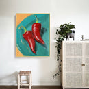 Oil Paint by Numbers Pepper Canvas Artwork Living Room Picture Decoration Kit