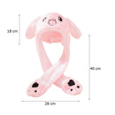 Cute Cartoon Plush Kid Rabbit Hat Moving Jumping up Bunny Ear Head Dress Bean