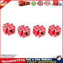 4pcs Universal Cross Style Car Bike Tire Wheel Valve Caps Covers (Red) Newly