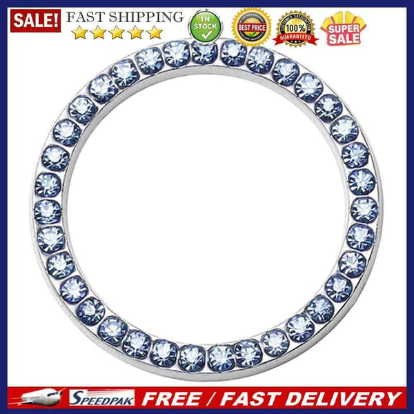 40mm/1.57in OD Car Auto Start Switch Button Decorative Diamond Ring(Blue)
