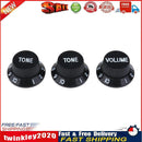 3pcs Plastic Electric Guitar Bass Volume Knob Potentiometer Caps(Black) Newly
