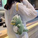 Women Mini Plush Shoulder Crossbody Bag Cartoon Cute Dinosaur Money Phone Bag