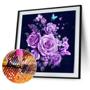 DIY 5D Purple Flowers Diamond Painting Embroidery Cross Crafts Stitch Decor