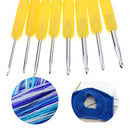 8 sizes Soft Plastic Handle Home Aluminum Crochet Knit Hook Needle Yellow Newly