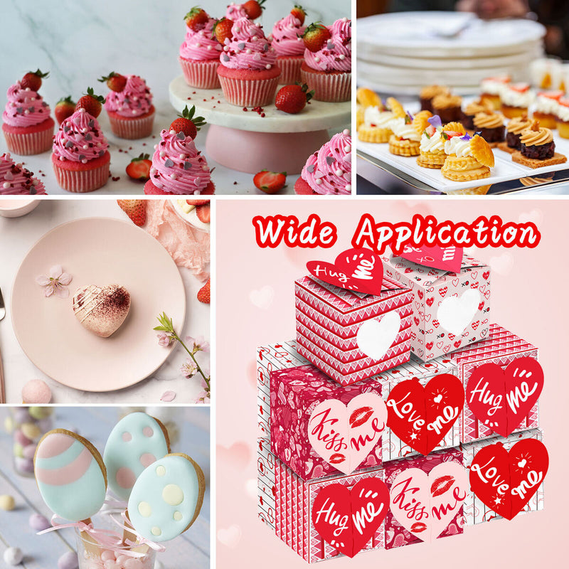 12 Packs Valentine s Day Treat Boxes with Window Goodie Bag Party Favor Sup