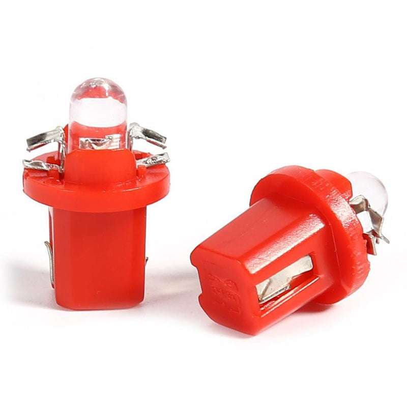 10pcs T5 B8.5D LED Car Light Auto Dashboard Instrument Light Bulbs (Red) Newly