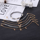 Chain Hollow Star Moon Bracelet Set Crystal Beads Stones Adjustable Bangle