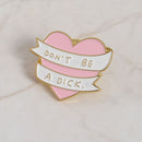 Decor Kids Girl Gift Pink Heart Ribbon Denim Jackets Badge  Brooches Enamel Pin