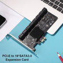 SA3116J PCIE 16-Port 6Gbps PCI-Express X1 to SATA 3.0 Expansion Card Adapter