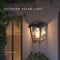 Retro LED Solar Light Outdoor Motion Sensor Street Garden Wall Lamp (Round)