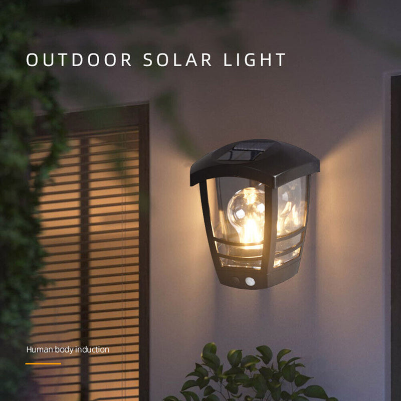 Retro LED Solar Light Outdoor Motion Sensor Street Garden Wall Lamp (Round)