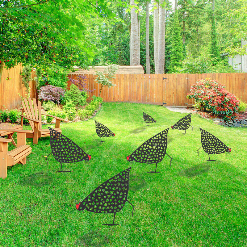 Acrylic Chicken Ornament Backyard Lawn Stakes Yard Art Outdoor Garden Decorat