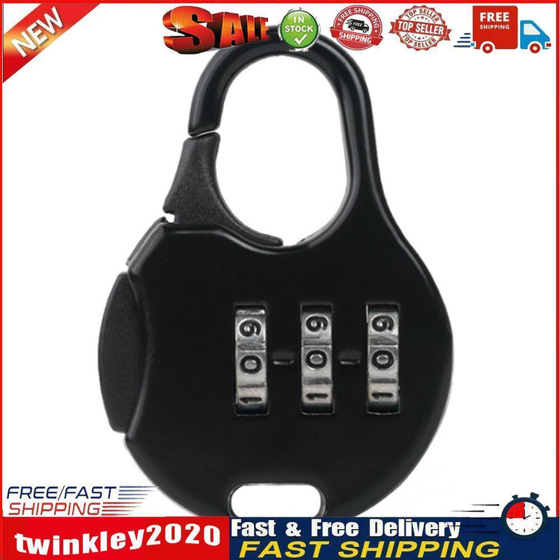 3 Digit Code Combination Password Lock Schoolbag Anti-theft Lock (Black) Newly