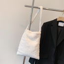 Candy Color Handbag Solid Shoulder Bag Portable Large-capacity for Autumn Winter