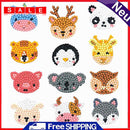 12pcs Color Animal Head Image Self-Adhesive Stickers DIY Diamond Painting Kit