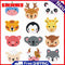 12pcs Color Animal Head Image Self-Adhesive Stickers DIY Diamond Painting Kit