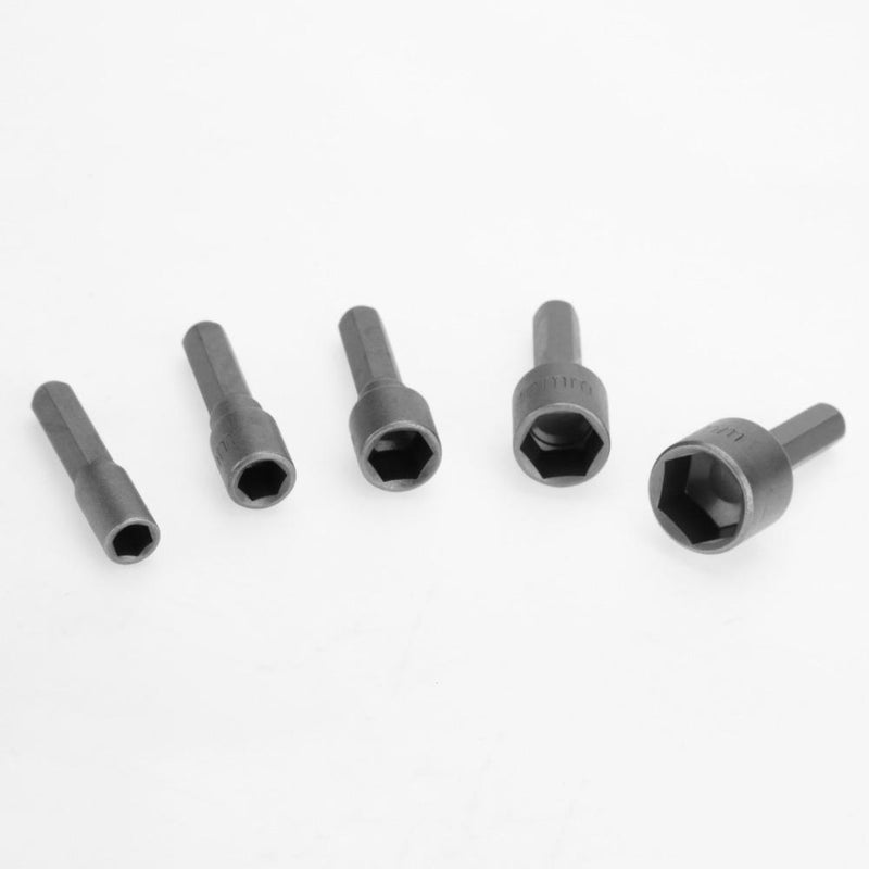 5pcs Hex Socket Nut Driver Sleeve Nozzle Drill Bit Adapter (5+6+8+10+12mm)