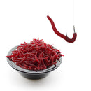 3.5cm Soft Red Worm Baits Earthworm Carp Fishing Lures Tackle Tool (100pcs)
