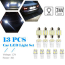 13pcs/set 31mm C5W Doom Light T10 W5W Map License Plate Lamp Car LED Bulbs Newly