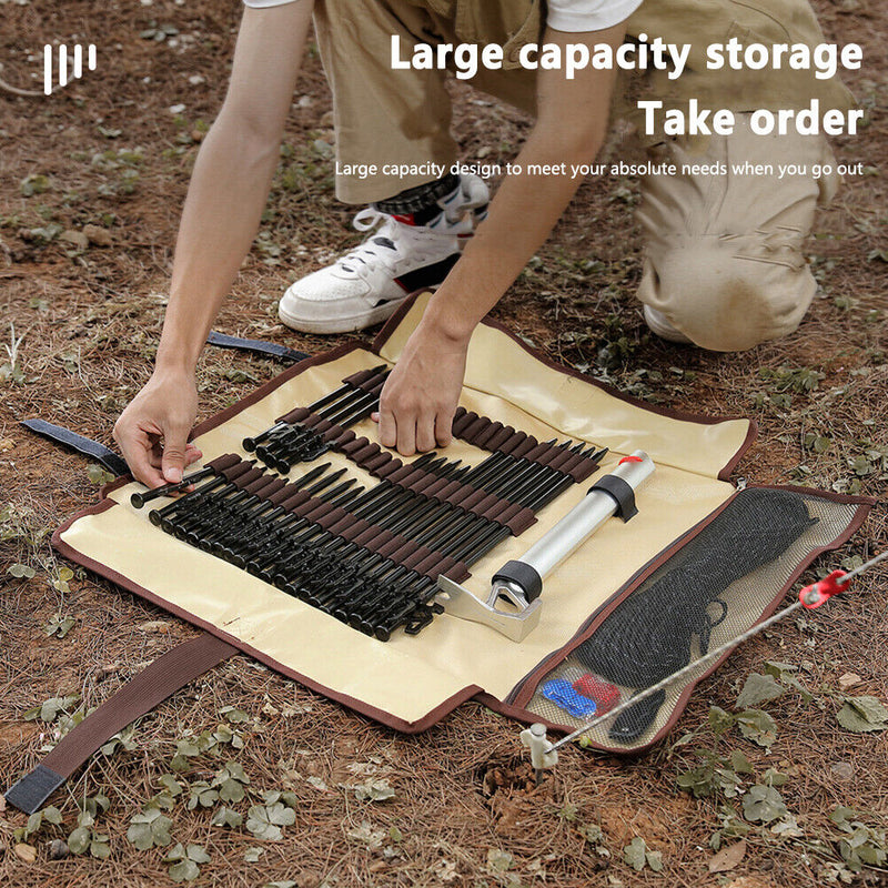 Outdoor Ground Nails Storage Bag Multifunctional Wind Rope Hammer Pegs Holder