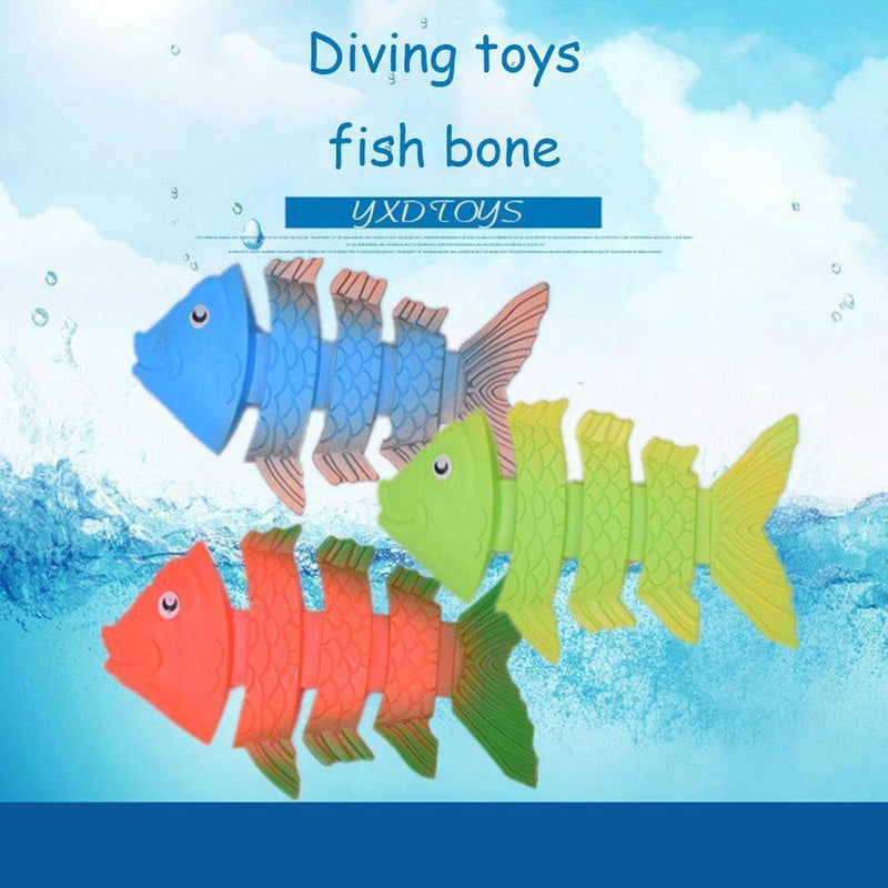 3pcs Underwater Training Children Pool Throwing Diving Game Toys (Fishbone)